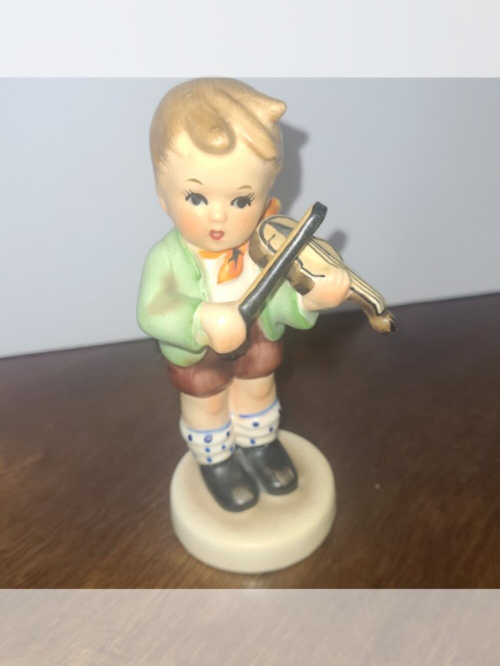 Vintage Enesco Imports Porcelain Boy Playing Violin Japan Collectible Adorable